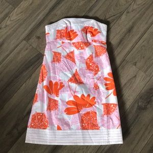 Lily Pulitzer strapless floral and umbrella dress